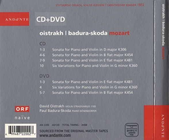 David Oistrakh, Paul Badura-Skoda: Mozart - CD Foto #2