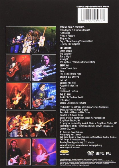 Joe Satriani, Steve Vai, Yngwie Malmsteen: G 3: Live In Denver - DVD Foto #2