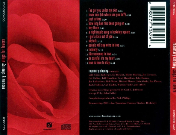 Rosemary Clooney: Sings For Lovers - CD Foto #2