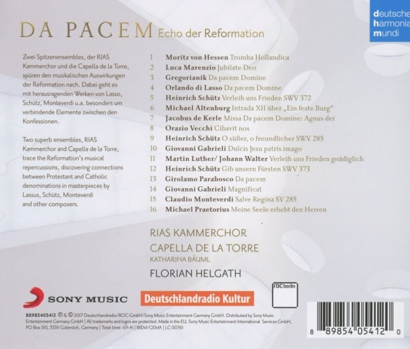 RIAS Kammerchor: Da Pacem - Echo der Reformation - CD Foto #2