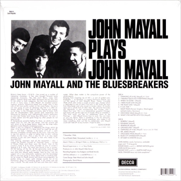 John Mayall, The Bluesbreakers: Plays John Mayall - Live At Klooks Kleek (Colored Vinyl Edition) - Plak Foto #2