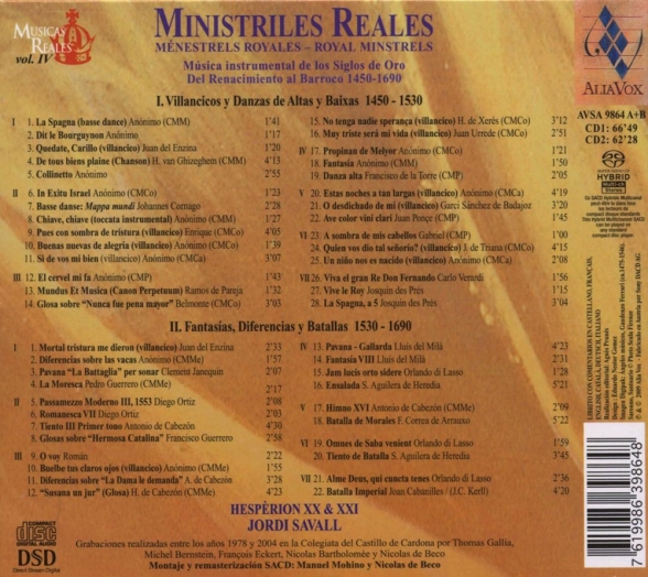 Jordi Savall, Hespèrion XXI: Royal Minstrels - SACD Foto #2