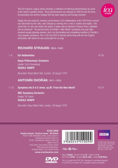 BBC Symphony Orchestra, Royal Philharmonic Orchestra, Rudolf Kempe: Strauss, Dvorak: Ein Heldenleben, Sym. No.9 - DVD Foto #2