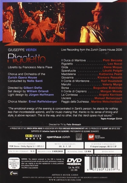Leo Nucci, Elena Moşuc, Piotr Beczala, László Polgár, Katharina Peetz, Chorus of the Zurich Opera House, Orchestra of the Zurich Opera House, Nello Santi, Gilbert Deflo: Verdi: Rigoletto - DVD Foto #2