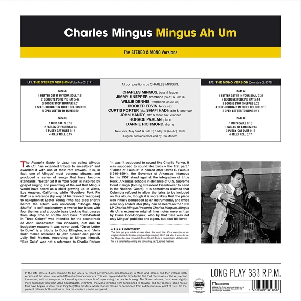 Charles Mingus: Mingus Ah Um - The Original Stereo & Mono Versions (Double Gatefold Set). - Plak Foto #2