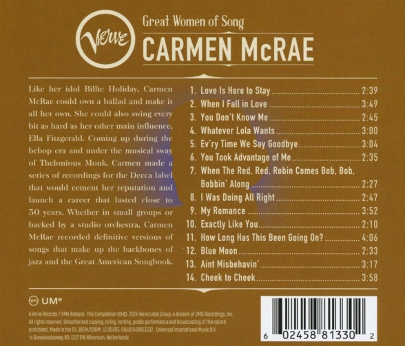 Carmen McRae: Great Women Of Song - CD Foto #2