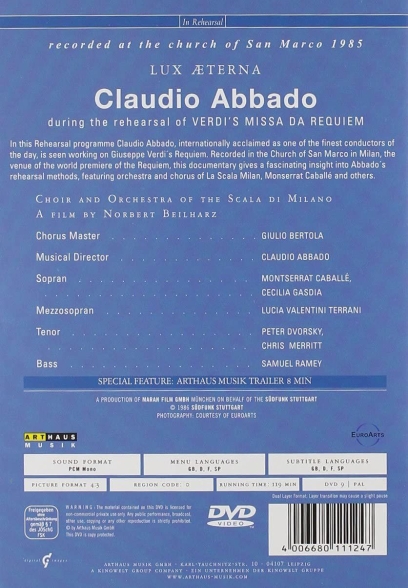 Claudio Abbado - In Rehearsal (Giuseppe Verdi) - DVD Foto #2