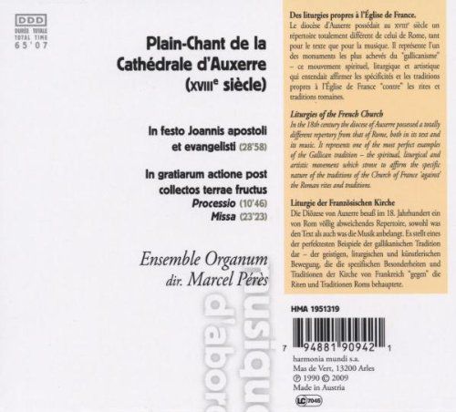 Ensemble Organum, Marcel Pérès: Plain-chant - CD Foto #2