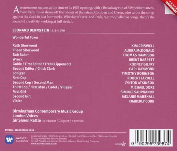 Sir Simon Rattle, Kim Criswell, Audra McDonald, Thomas Hampson, Birmingham Contemporary Music Group: Bernstein: Wonderful Town - CD Foto #2