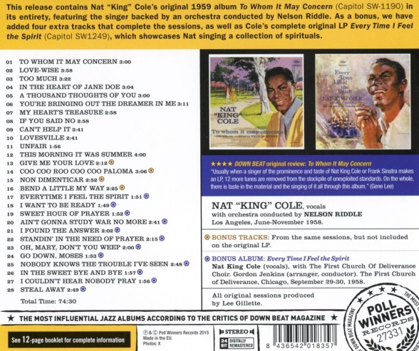 Nat King Cole: To Whom It May Concern - CD Foto #2