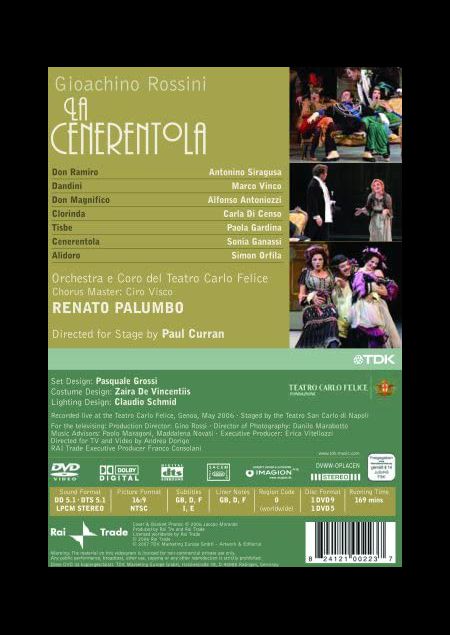Sonia Ganassi, Antonio Siragusa, Renato Palumbo, Paul Curran, Teatro Carlo Felice Orchestra: Rossini: La Cenerentola - DVD Foto #2