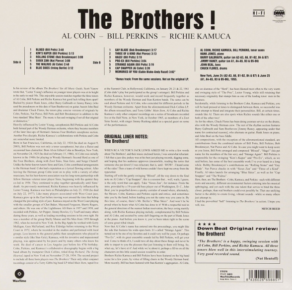 Al Cohn, Bill Perkins, Richie Kamuca: The Brothers! - Plak Foto #2