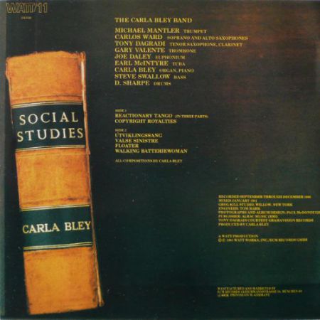 The Carla Bley Band: Social Studies - CD