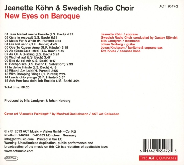 Jeanette Köhn, Swedish Radio Choir: New Eyes on Baroque - CD Foto #2